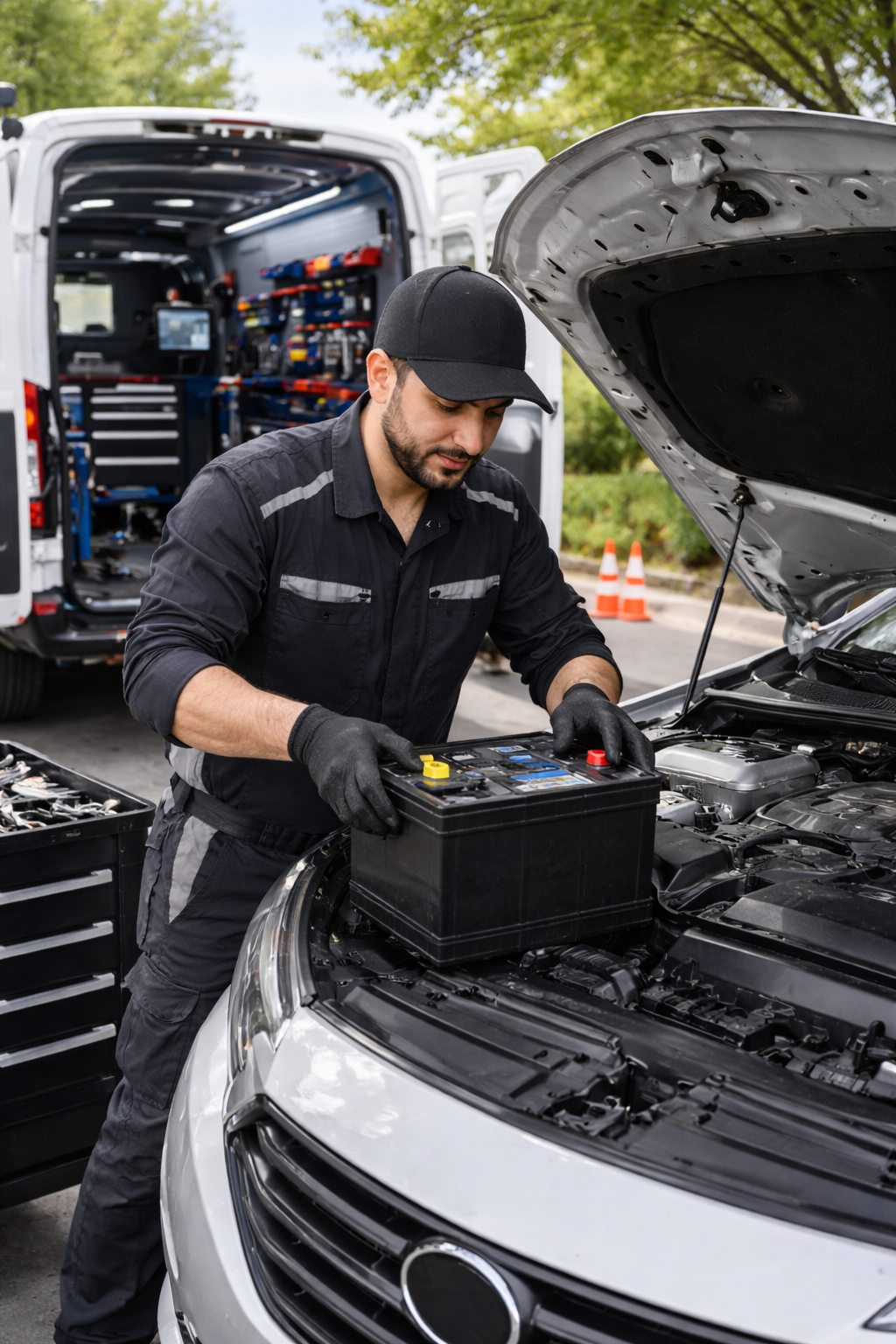 تغيير بطارية السيارة